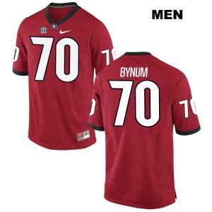 Men's Georgia Bulldogs NCAA #70 Aulden Bynum Nike Stitched Red Authentic College Football Jersey JPL2654KE